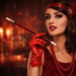 Mey İthalat® 30 cm Kırmızı Payetli Sigara Tutacağı – 1920’ler Gatsby Parti Aksesuarı - Görsel 3