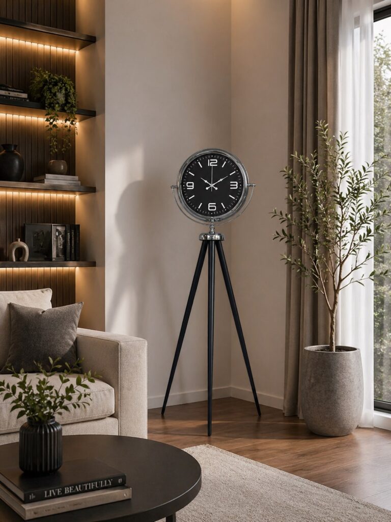 Krom Asil Tripod Ayaklı Saat