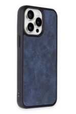 Mey İthalat®  iPhone 14 Pro Max Kılıf Aras Deri Kapak - Lacivert - Görsel 2