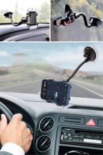 BUFFER® Akrobat Cama Sabitlenen Güçlü Vakumlu 360 Derece Dönen Tüm Modellere Uyan Oto Telefon Tutucu - Görsel 8