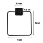 BUFFER® Kendiliğinden Yapışkanlı Siyah Paslanmaz Metal Kare Havluluk - Görsel 4