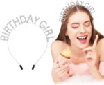 Mey İthalat® Kristal Taşlı Gümüş Birthday Girl Yazılı Doğum Günü Parti Tacı 19x11 cm - Görsel 2