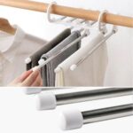 BUFFER®  Hareketli Dolap İçi Pantolon Kravat Şal Askı Sistemi Düzenleyici Katmanlı Askılık Organizer - Görsel 3