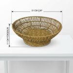 BUFFER® 31 cm Plastik Rattan Servis Çanağı – Doğal Hasır Görünümlü Dekoratif Meyve, Ekmek ve Sunum Kasesi - Görsel 5