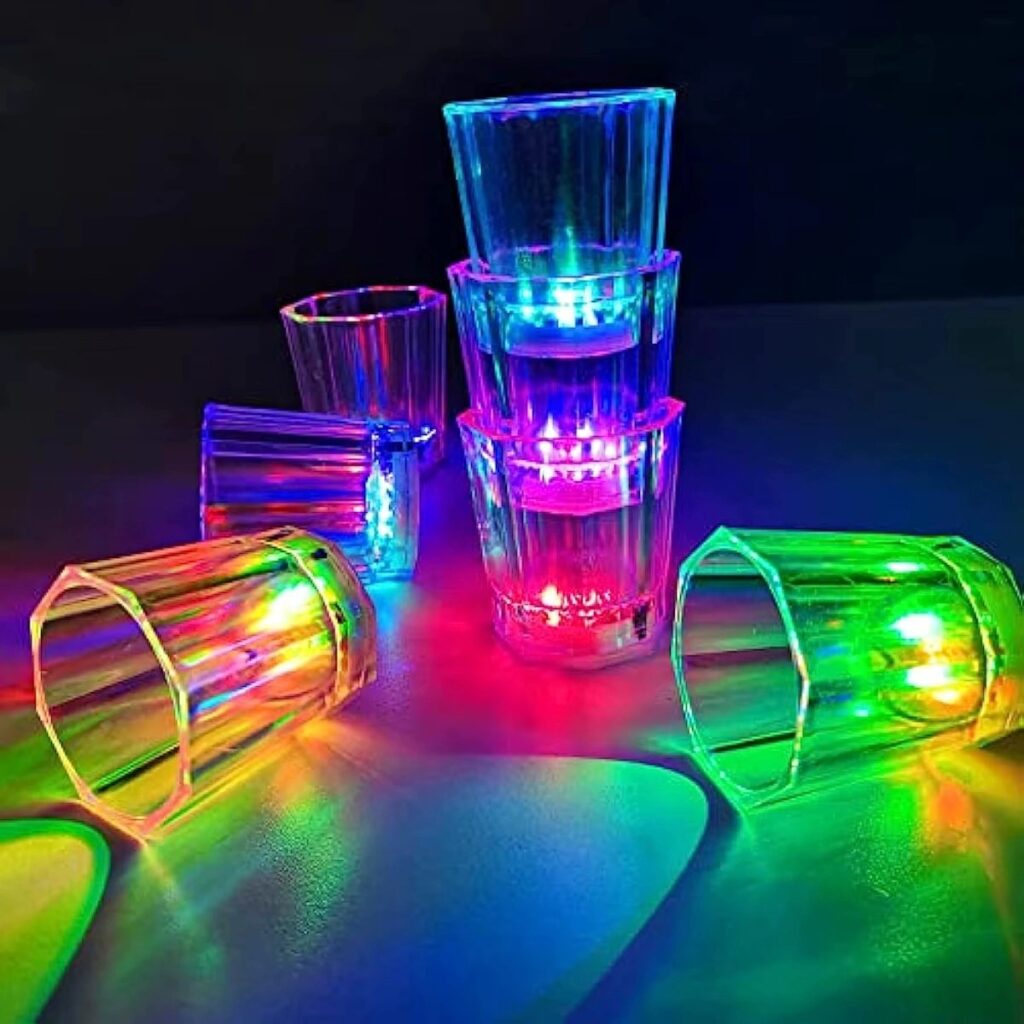Mey İthalat® Renkli Led Parlayan Fiber Optik Glow Işıklı Bardak 5