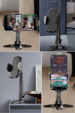 BUFFER® Masaüstü Telefon Standı 360 Derece Dönebilen Başlıklı Ayaklı Telefon Tripodu - Görsel 7