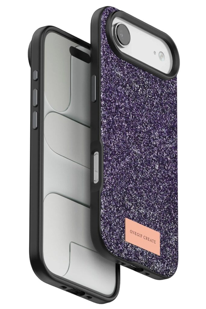 Mey İthalat®   iPhone 17 Air Bright Simli Kapak - Derin Mor