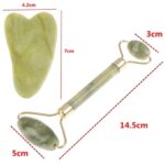 BUFFER® Çift Taraflı 2li Cilt Yüz Masaj Aleti Jade Roller Yeşim  Taşı Seti - Görsel 4