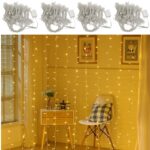BUFFER® 8 Fonksiyonlu 200 Led 10 Saçak Şerit Led 2x2 Perde İp Led  (Gün Işığı) - Görsel 7