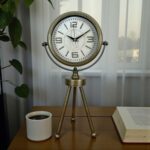 Nostalji Tripod Eskitme Üç Ayaklı Metal Masa Saati