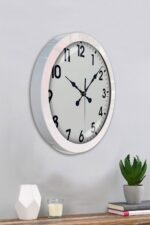 36 cm Beyaz Metal Standart Duvar Saati - Görsel 2