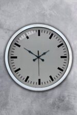 40 cm Beyaz Metal Sade Duvar Saati - Görsel 2