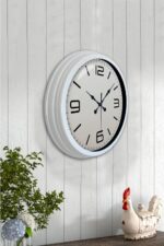 40 cm Beyaz Metal Modern Duvar Saati - Görsel 3