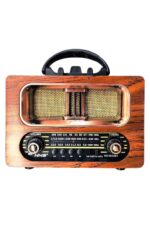 BUFFER® Büyük Boy Retro, Nostaljik, Ahşap Tasarım Bluetooth Hoparlörlü, Şarjlı, Taşınabilir FM/AM Destekli Radyo NS-6635 - Görsel 8