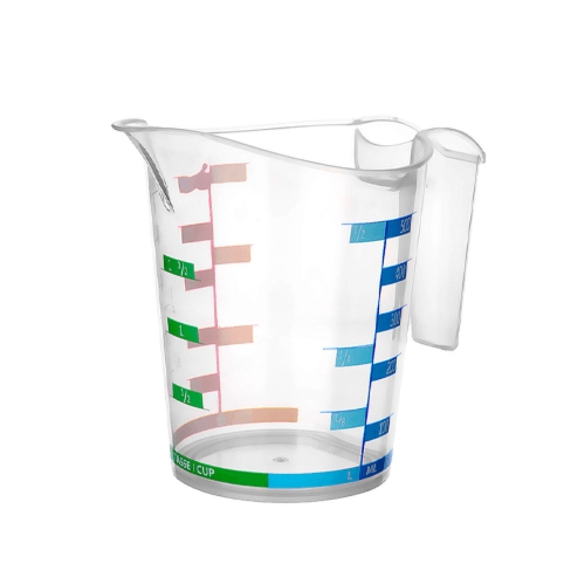 BUFFER® 1000 ml Renkli Dereceli Sert Plastik Mutfak Ölçü Kabı BUFFER® 1000 ml Renkli Dereceli Sert Plastik Mutfak Ölçü Kabı