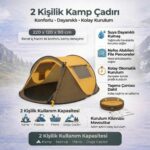 Hafif Taşınabilir Outdoor Doğa Çadırı 220x120x90 cm