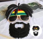 Mey İthalat® Rasta Peruklu Rasta Sakallı Bob Marley Bıyıklı Parti Gözlüğü 27x18 cm - Görsel 4