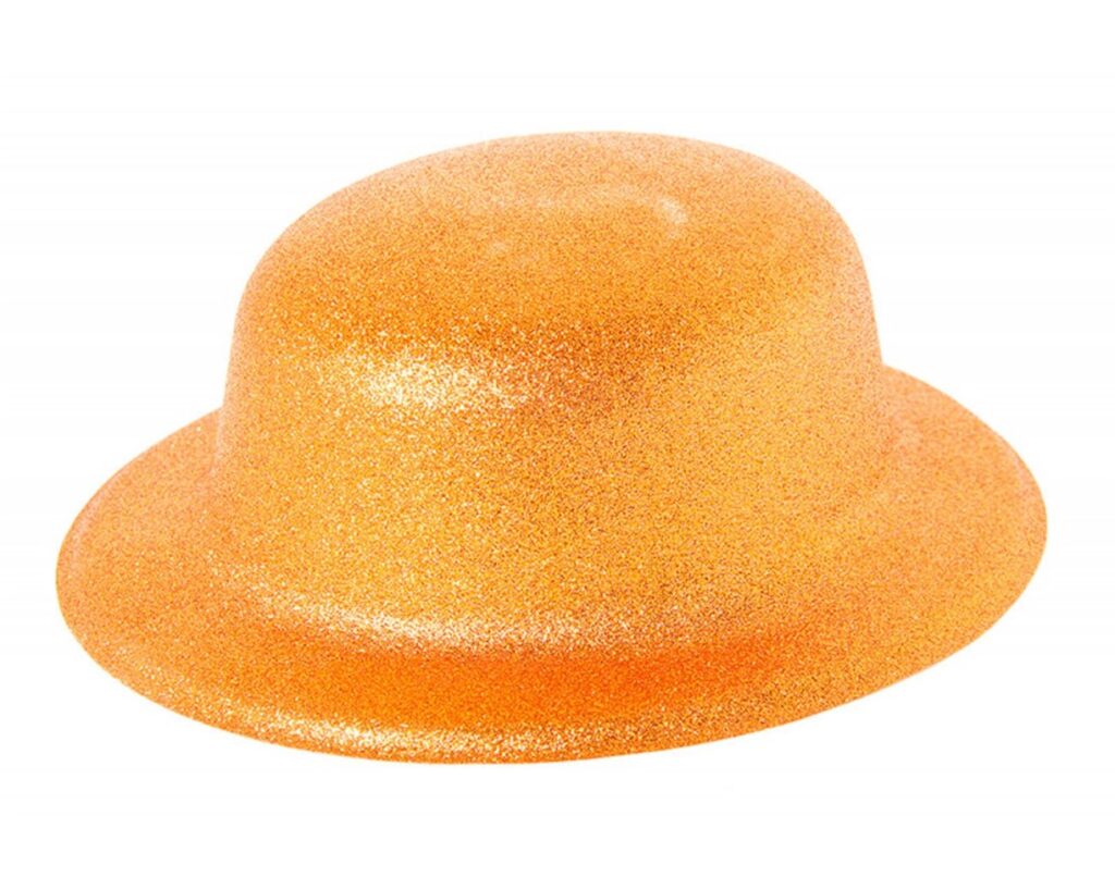 Mey İthalat® Turuncu Renk Simli Melon Yuvarlak Parti Şapkası 24x26 cm