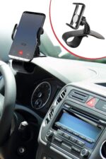 BUFFER® Araç İçi Konsola Takılan Döner Başlıklı Telefon Kıskacı Telefon Tutucu - Görsel 6
