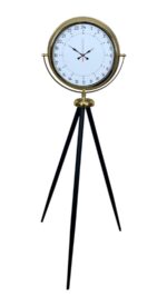 Gold 24 Saat Göstergeli Özel Tasarım Tripod Ayaklı Saat - Görsel 4
