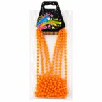 Mey İthalat® Neon Turuncu Boncuk Kolye 80 cm – Retro 80’ler 90’lar Parti Aksesuarı - Görsel 2