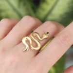 Mey İthalat® Pirinç Gold Renk Ayarlanabilir Yılan Yüzük