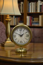 Premium Vintage 25 x 20 Cm Eskitme Metal Masa Saati - Görsel 5