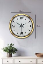 Gold Lüks 40 Cm Metal Modern Duvar Saati - Görsel 5