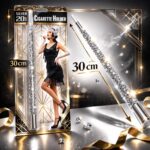 Mey İthalat® 30 cm Gümüş Payetli Sigara Tutacağı – 1920’ler Gatsby Parti Aksesuarı - Görsel 3
