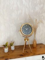 Gold Metal Mini Tripod Sade Masa Saati 45×26 cm - Görsel 2