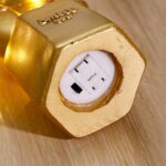 BUFFER® Led Işıklı Sevimli Kaktüs Dekoratif Masa Lambası Mini Biblo Gece Lambası-GOLD - Görsel 6