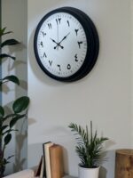 Siyah Arapça Rakamlı 40 Cm Metal Duvar Saati - Görsel 2