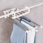 BUFFER®  Hareketli Dolap İçi Pantolon Kravat Şal Askı Sistemi Düzenleyici Katmanlı Askılık Organizer - Görsel 4