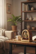 BUFFER® Orta Boy Kubbe Model Retro Ahşap Tasarım Bluetooth Hoparlörlü Radyo – FM/AM Destekli, Şarjlı ve Taşınabilir Radyo NS-7061 - Görsel 6