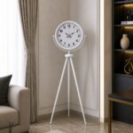 Soft Beyaz Dekoratif Tripod Ayaklı Saat