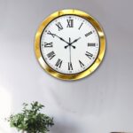 36 cm Gold Metal Roma Rakamlı Duvar Saati