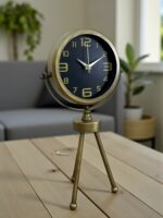 Vintage Tripod Eskitme Metal Üç Ayaklı Masa Saati - Görsel 3