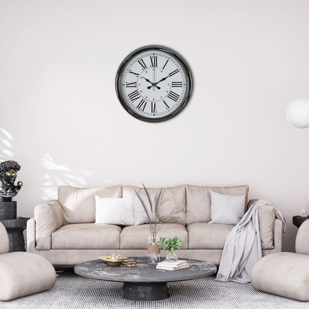 Silver Elegance 40 Cm Krom Metal Duvar Saati