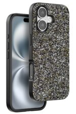 Mey İthalat®  iPhone 16 Plus Bright Simli Kapak - Gümüş