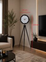 Siyah Desenli Şık Tripod Ayaklı Saat - Görsel 4