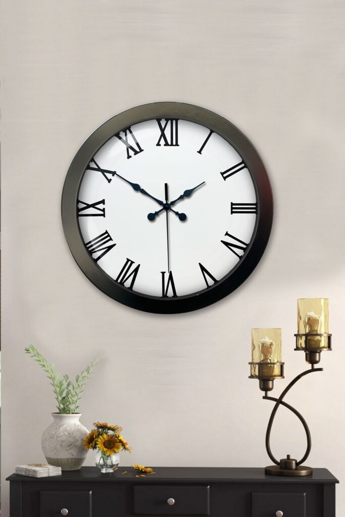 36 cm Siyah Metal Roma Rakamlı Duvar Saati