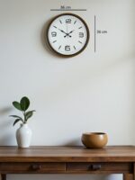 36 Cm Kahverengi Modern Dekoratif Duvar Saati - Görsel 5