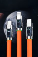 BUFFER®  3 Şarj Aleti 1 Arada Çinko Alaşım Hızlı Şarj Kablosu Turuncu - Görsel 8