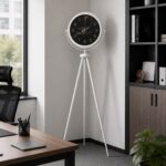 Premium Mermer Desenli Tripod Ayaklı Saat