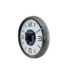 Krom Modern 60 Cm Çarklı Duvar Saati - Görsel 2