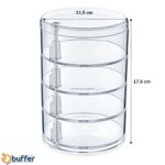 BUFFER® 4 Katlı Dönebilen Şeffaf Takı Organizer Düzenleyici - Görsel 3