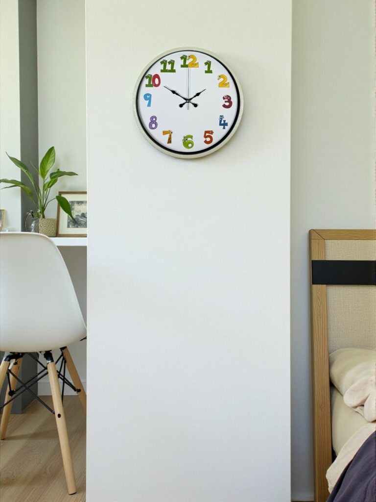 36 Cm Krem Çocuk Odası Duvar Saati