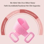 BUFFER® Çift Taraflı Banyo Hamam Lifi Silikon Masajlı Yumuşak Duş Lifi Uzun Ömürlü Hazır Banyo Keses - Görsel 6