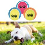 BUFFER®  3lü Renkli Desenli Tenis Topu Kedi Köpek Oyuncağı - Görsel 2