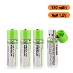 BUFFER® USB Şarjlı 1450mAh AA 1.2V Lityum Kalem Pil – 4'lü Set